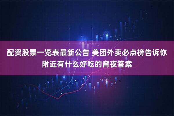 配资股票一览表最新公告 美团外卖必点榜告诉你附近有什么好吃的宵夜答案